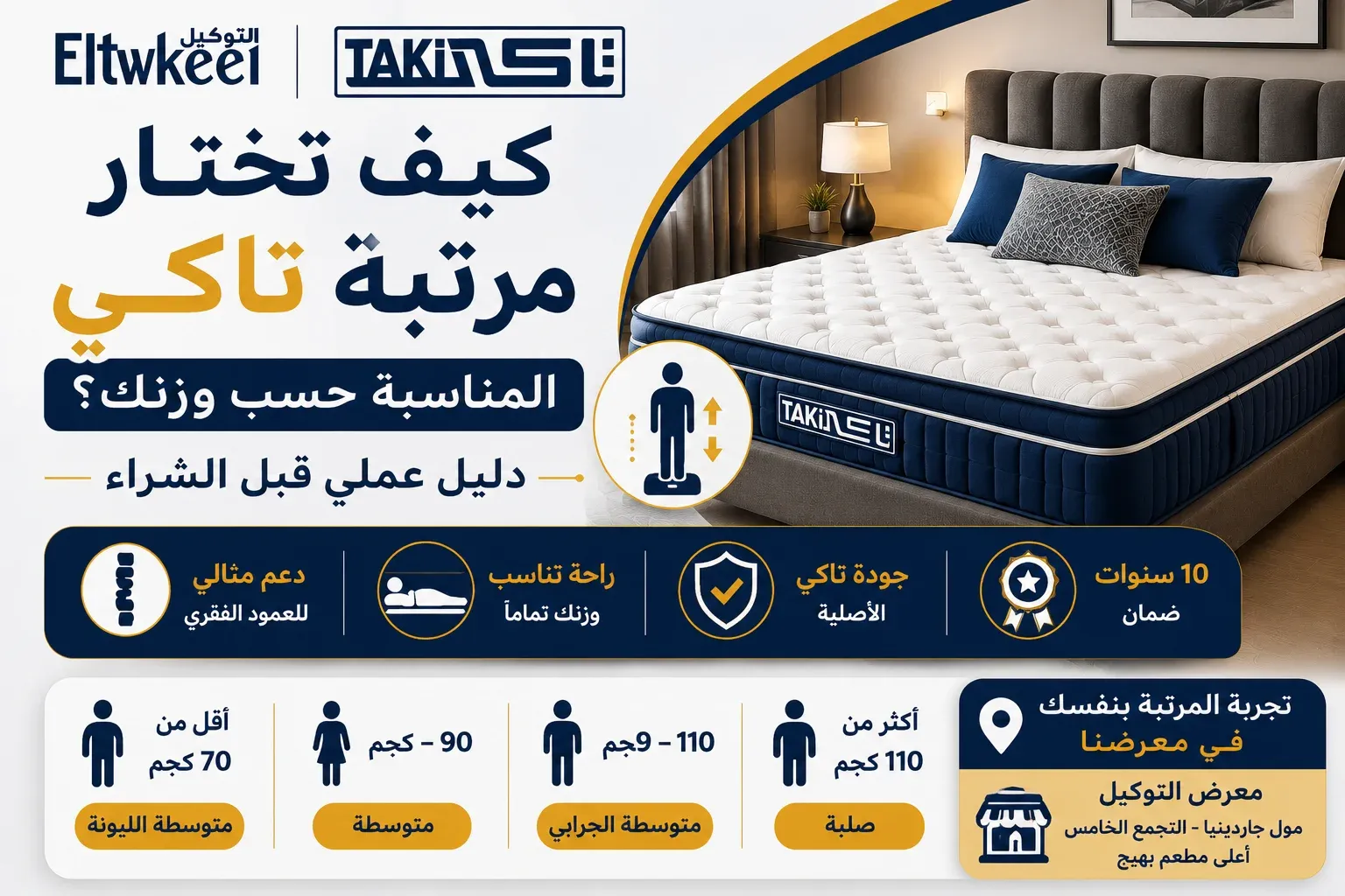 كيف تختار مرتبة تاكي المناسبة حسب وزنك؟ دليل عملي قبل الشراء